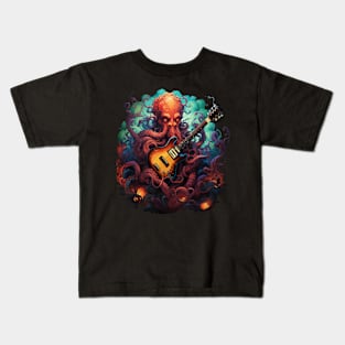 Octopus Playing Guitar Kids T-Shirt